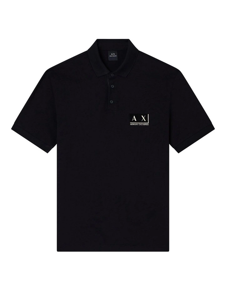 Chest Logo Polo Shirt in Black image 5