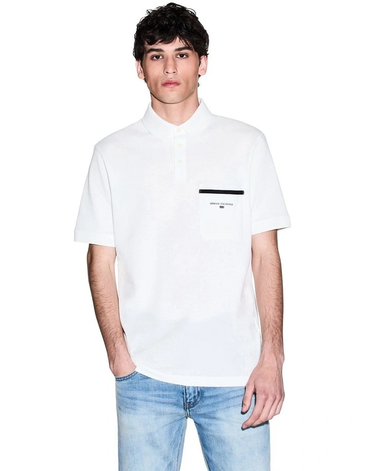 Urban Sailor Pocket Polo in Off White image 1