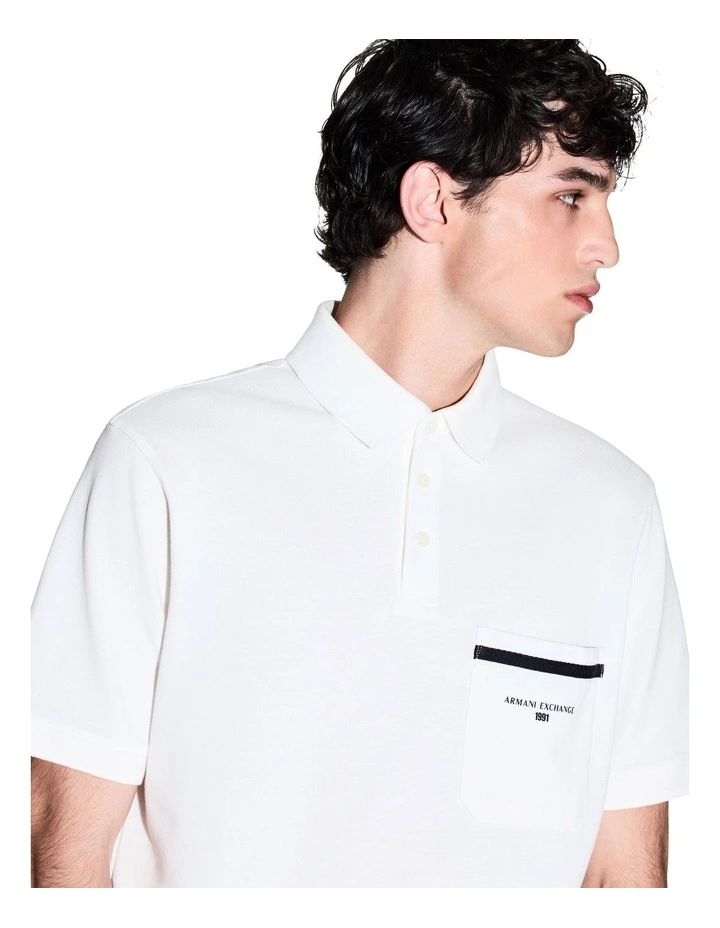 Urban Sailor Pocket Polo in Off White image 4