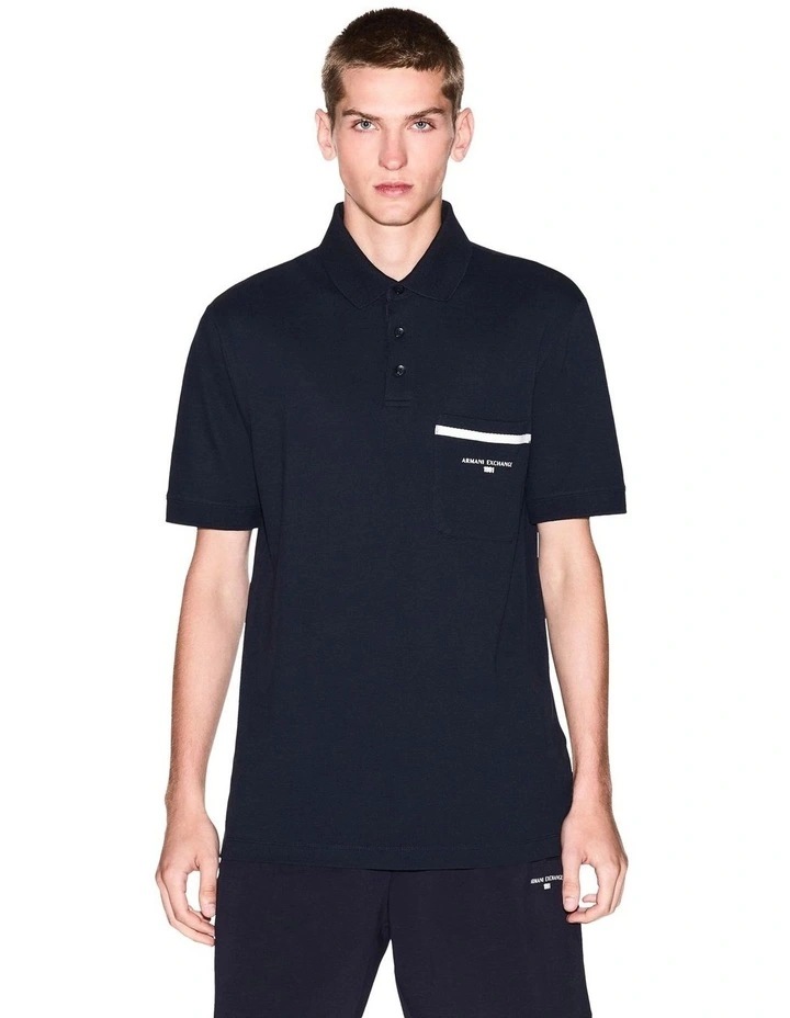 Urban Sailor Pocket Polo Shirt in Deep Navy image 1