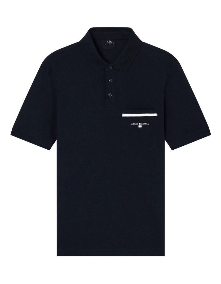 Urban Sailor Pocket Polo Shirt in Deep Navy image 5