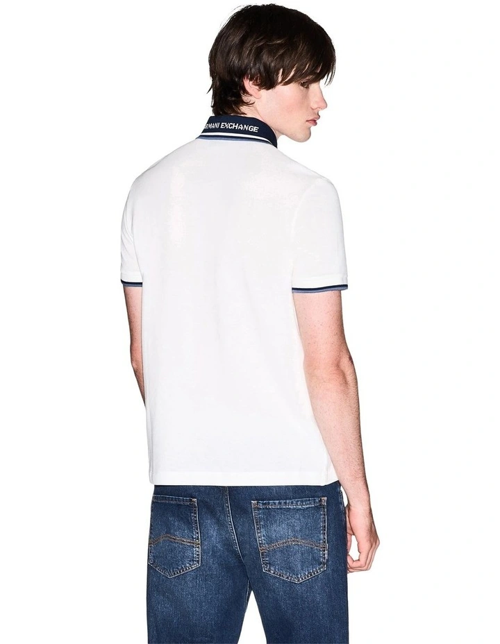 Contrasted Polo Shirt in Off White image 2