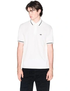Piping Polo Shirt in Off White