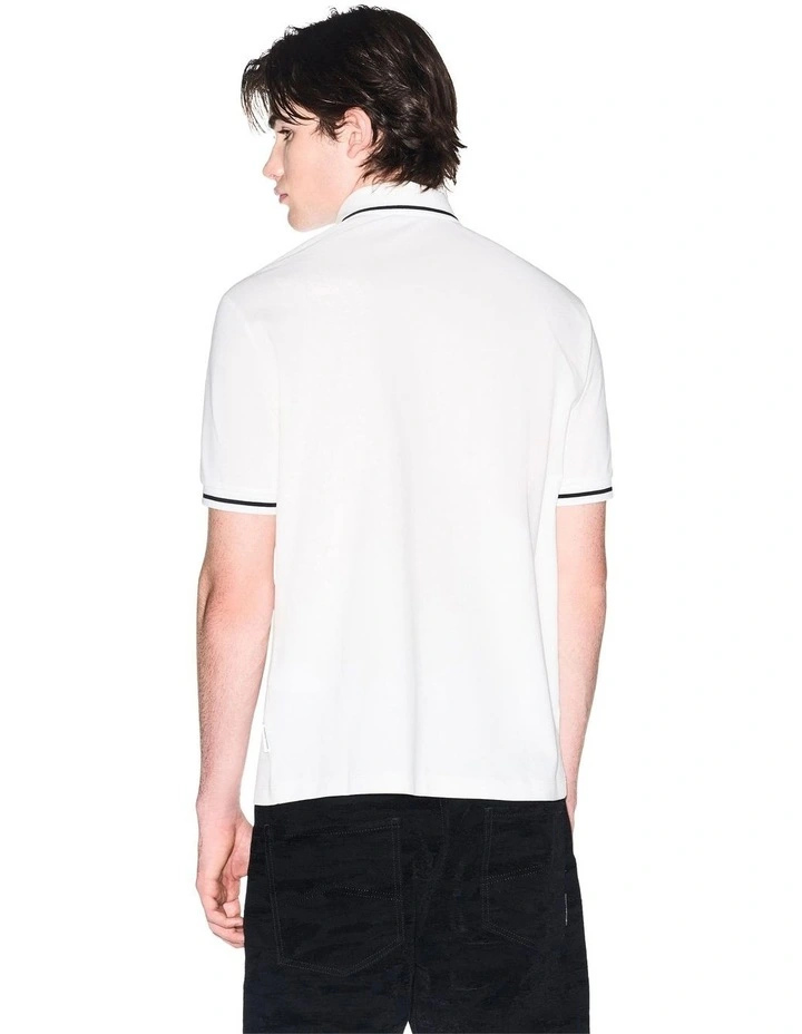 Piping Polo Shirt in Off White image 2
