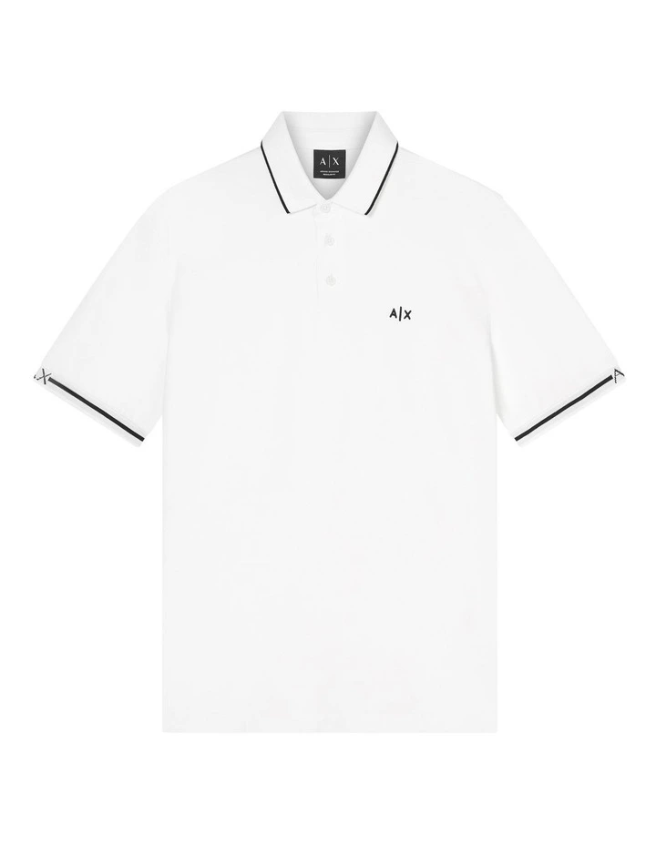 Piping Polo Shirt in Off White image 5