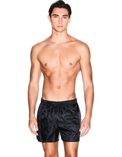 North Whispers Jacquard Logo Swim Short in Black