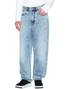 Relaxed Leg 5-Pocket Denim Jeans in Blue