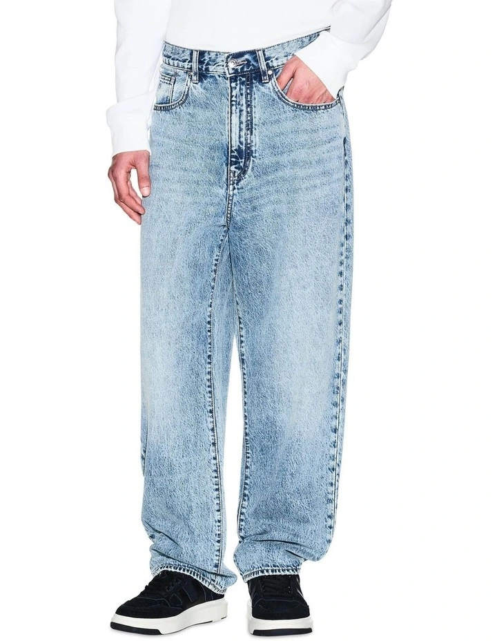 Relaxed Leg 5-Pocket Denim Jeans in Blue image 1
