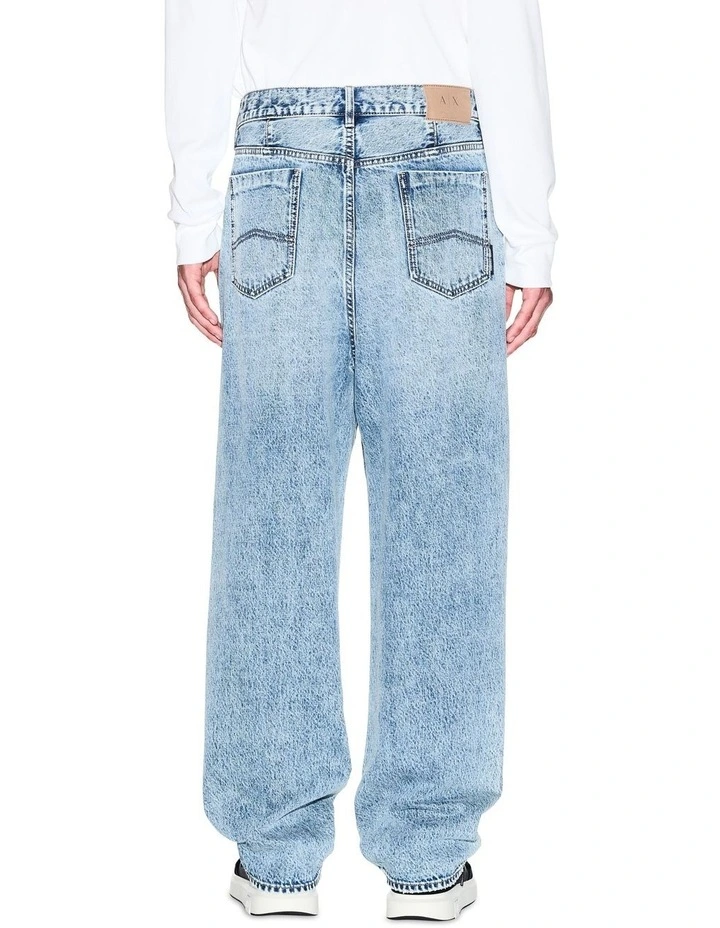 Relaxed Leg 5-Pocket Denim Jeans in Blue image 2