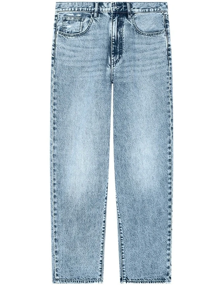 Relaxed Leg 5-Pocket Denim Jeans in Blue image 5