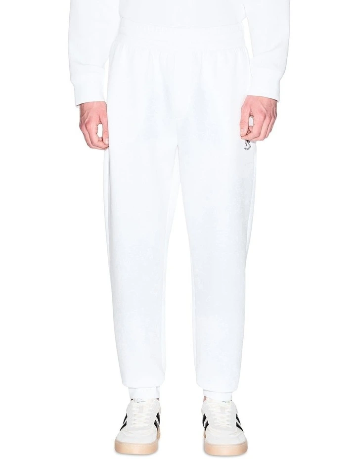Relaxed Logo Track Pant in White image 1