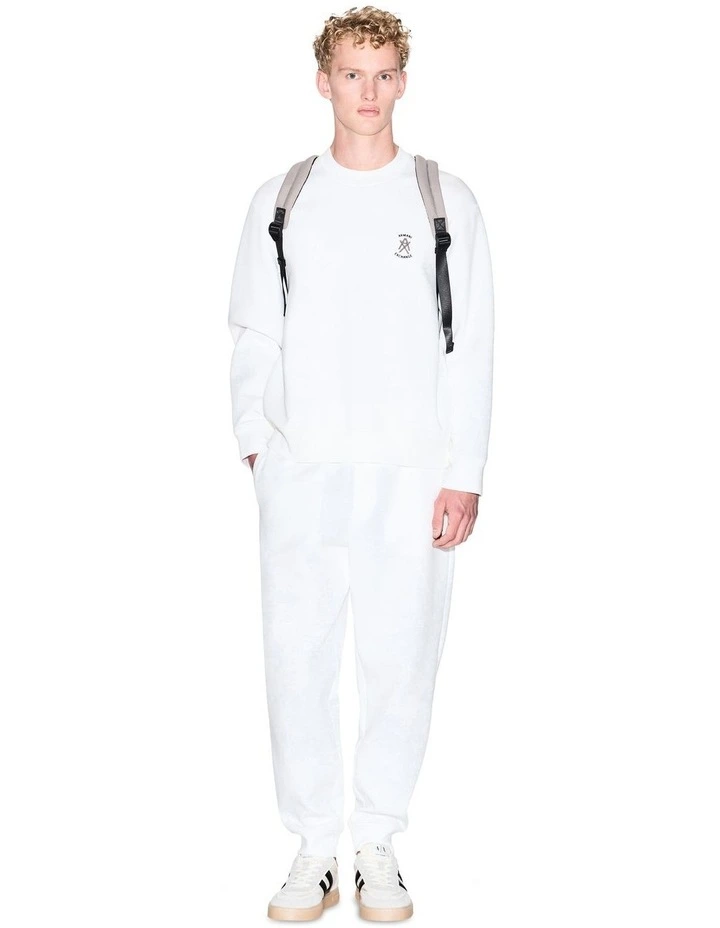 Relaxed Logo Track Pant in White image 4