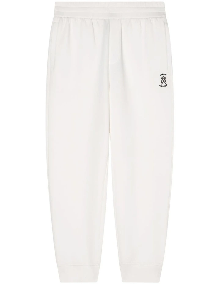 Relaxed Logo Track Pant in White image 5