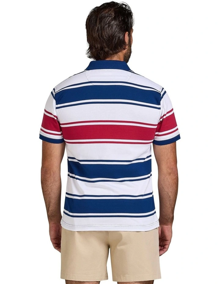 Wide Stripe Jersey Polo in Navy image 2