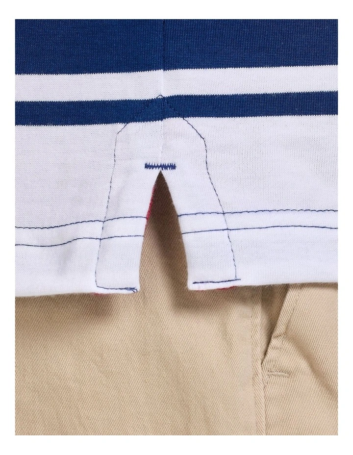 Wide Stripe Jersey Polo in Navy image 5