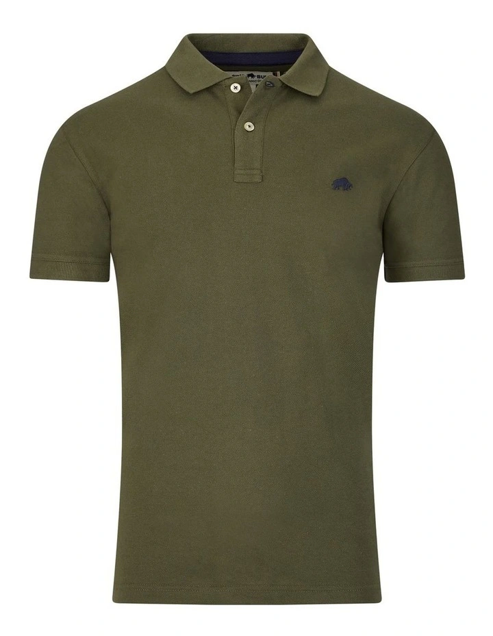 Classic Organic Polo T-shirt in Army Green image 3