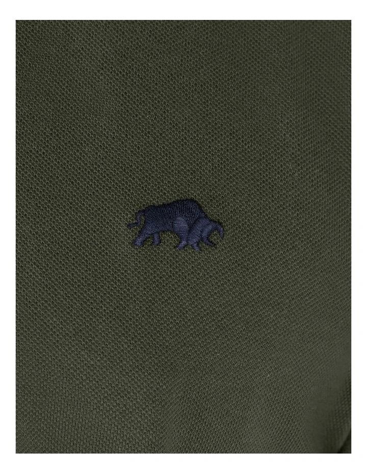 Classic Organic Polo T-shirt in Army Green image 5
