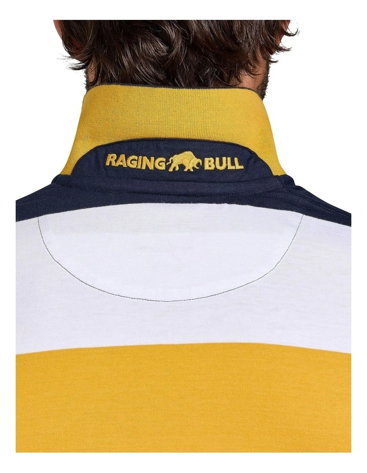 Chestband Stripe Jersey Polo in Navy image 5