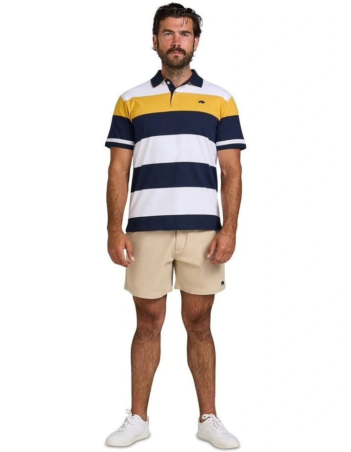 Chestband Stripe Jersey Polo in Navy image 7