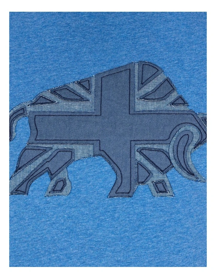 Chambray Union Jack Bull T-Shirt in Denim image 5