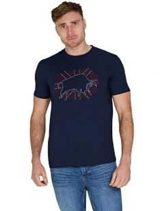 Outburst Union Jack Bull T-Shirt in Navy
