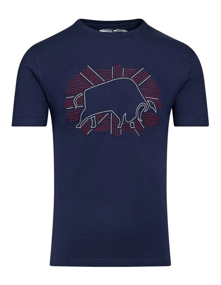 Outburst Union Jack Bull T-Shirt in Navy image 3