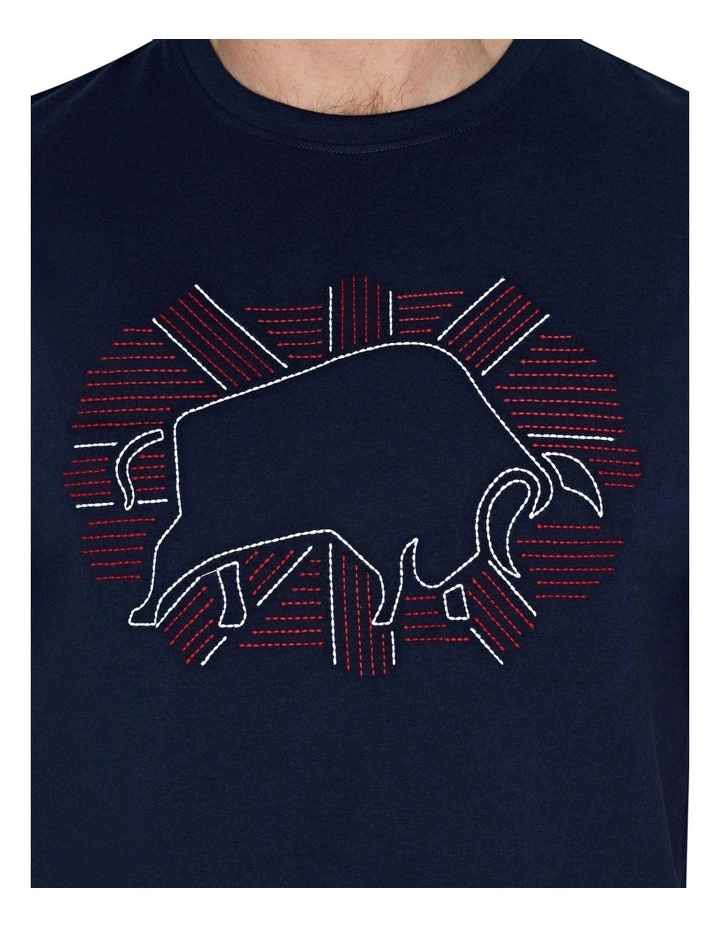 Outburst Union Jack Bull T-Shirt in Navy image 5