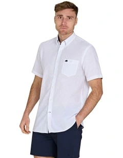 Classic Linen Short Sleeve Shirt in White