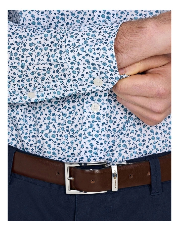 Floral Cotton Poplin Long Sleeve Shirt in Sky Blue image 6