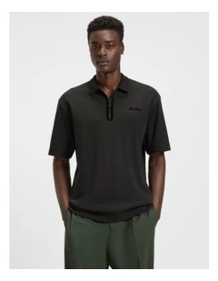 Dubilo Zip Polo Shirt in Black
