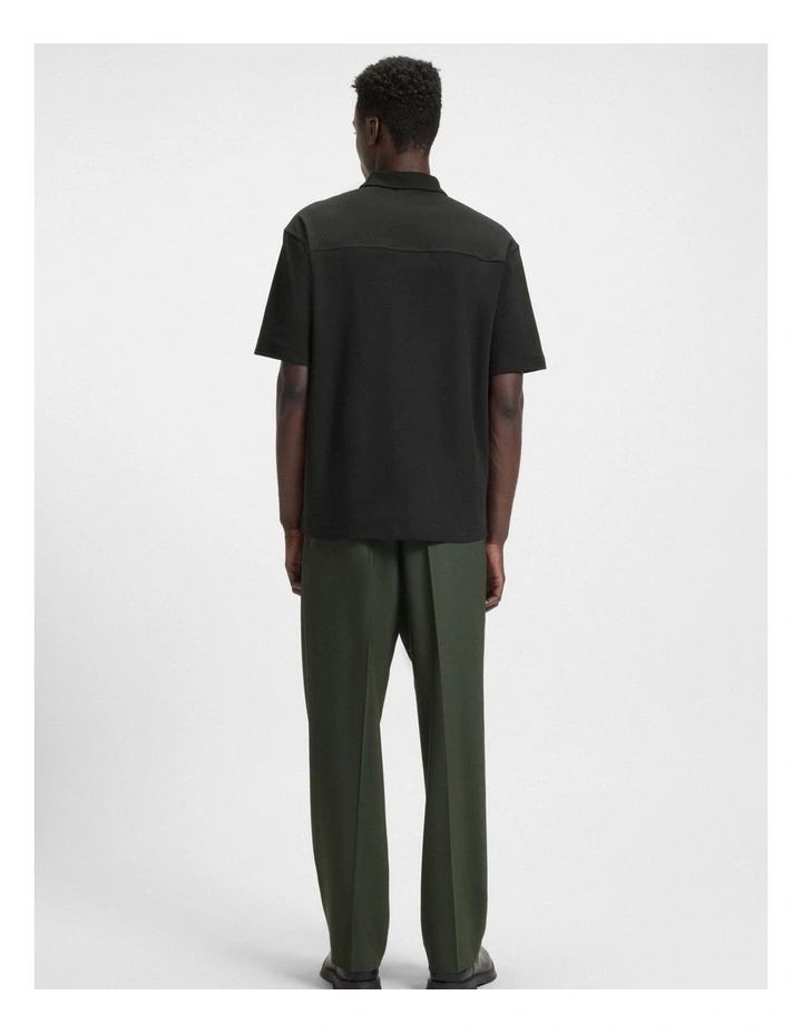 Dubilo Zip Polo Shirt in Black image 2