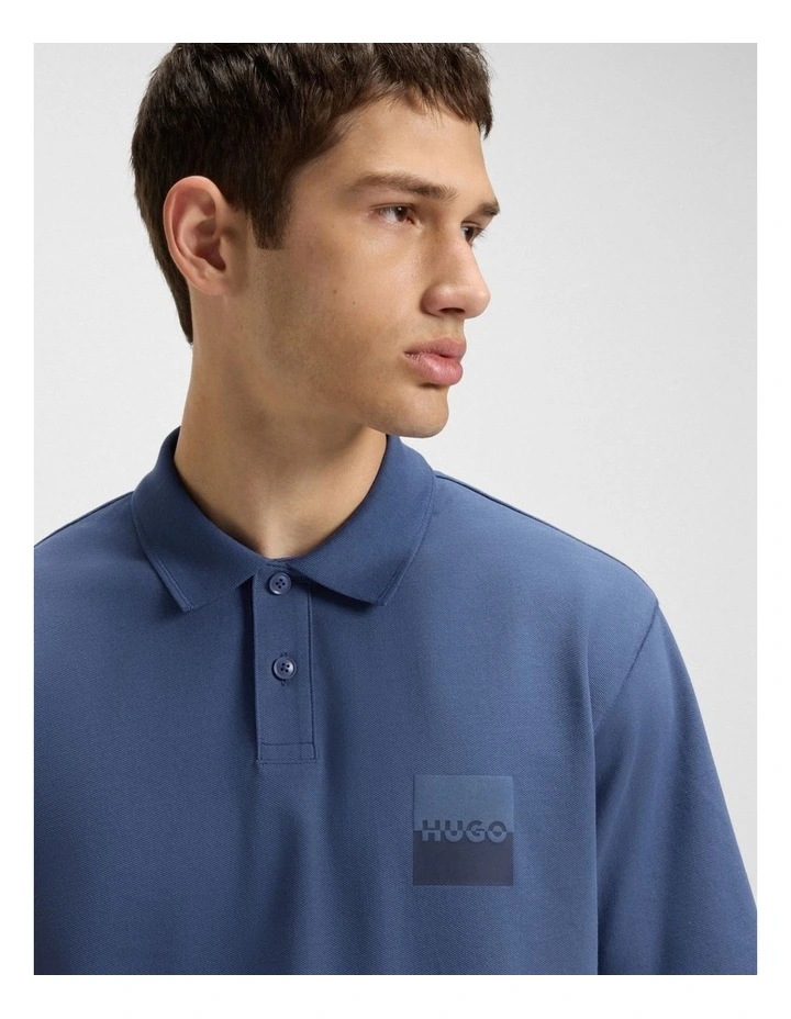 Dusplity Polo Shirt in Medium Blue image 3