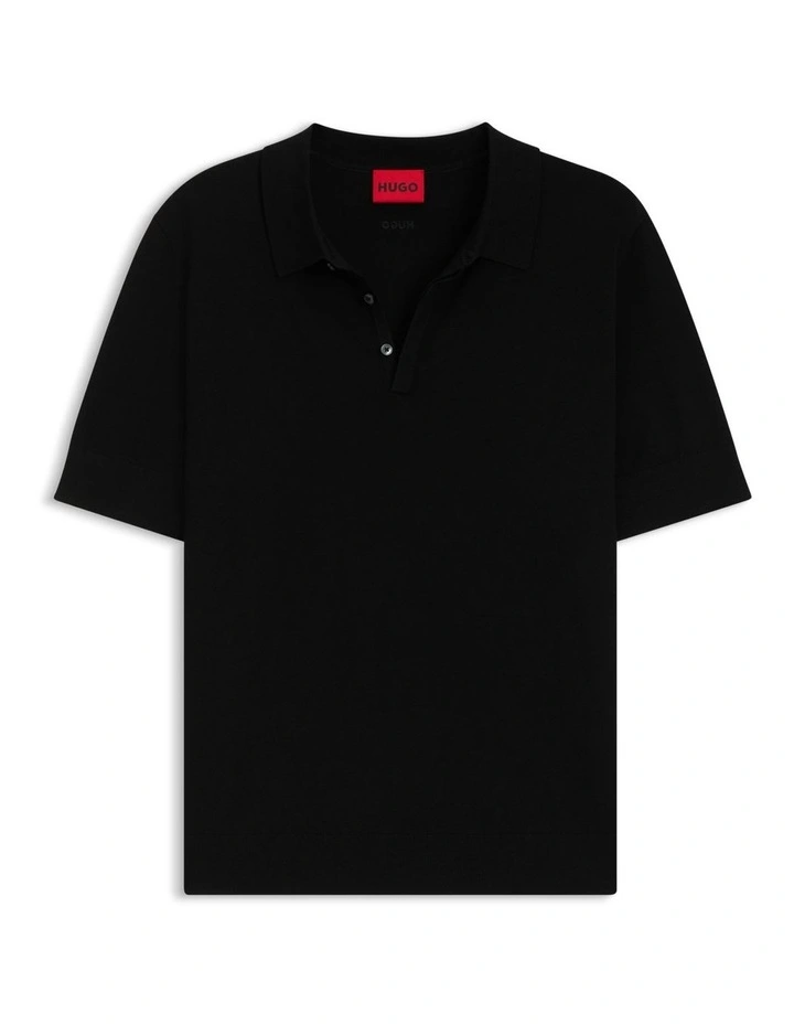 San Peter Knit Polo in Black image 5