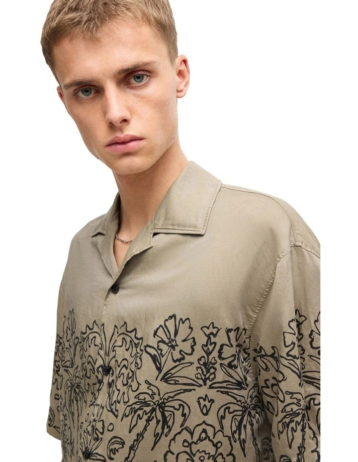 Espino Short Sleeve Shirt in Medium Brown image 3