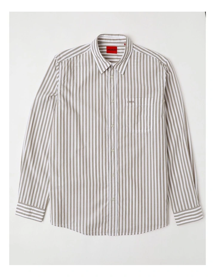 Erillo Long Sleeve Shirt in Medium Brown image 1