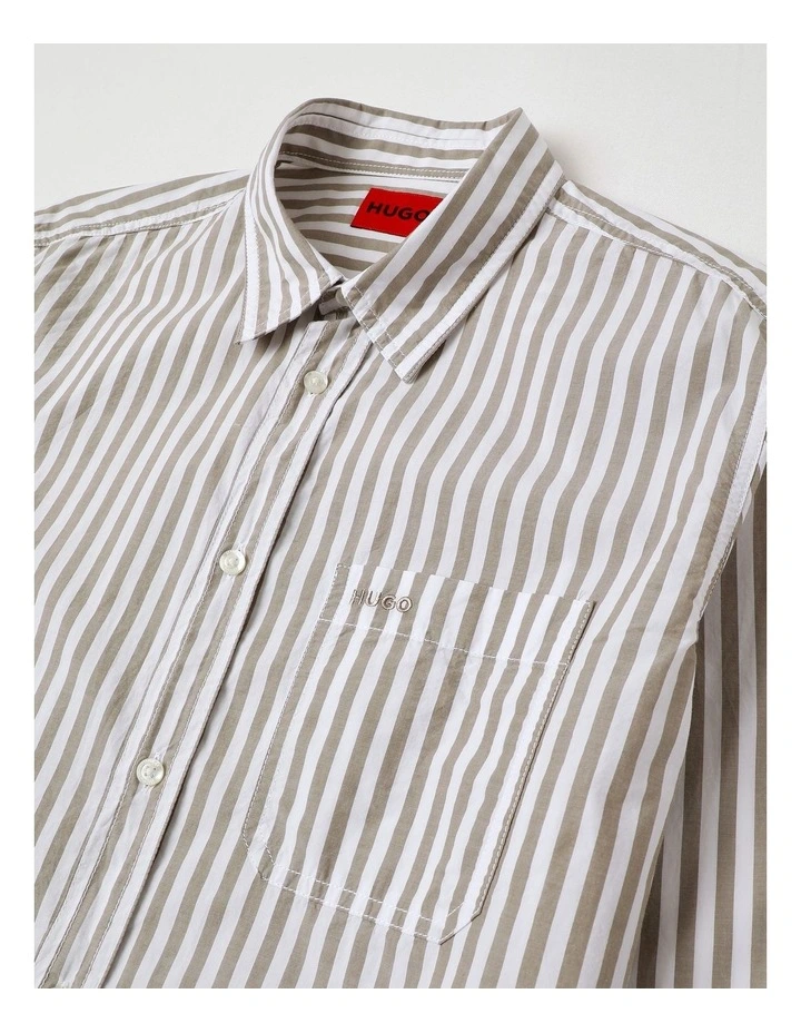 Erillo Long Sleeve Shirt in Medium Brown image 2