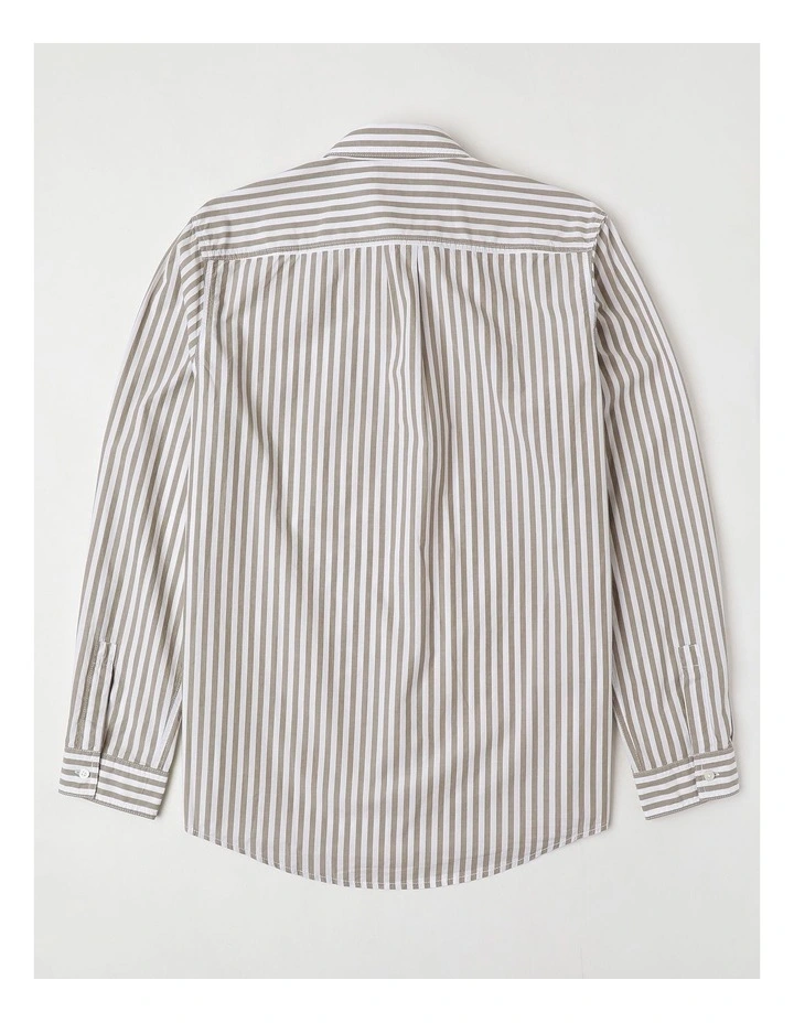 Erillo Long Sleeve Shirt in Medium Brown image 3