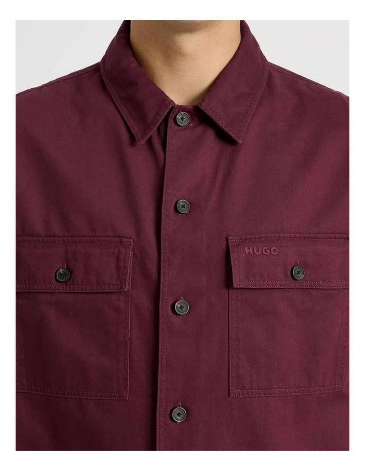 Epoldo Overshirt in Dark Red image 3