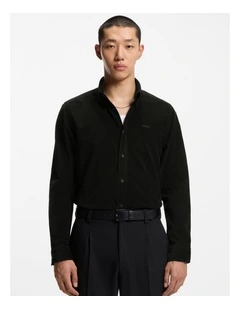 Epazo Cord Long Sleeve Shirt in Black