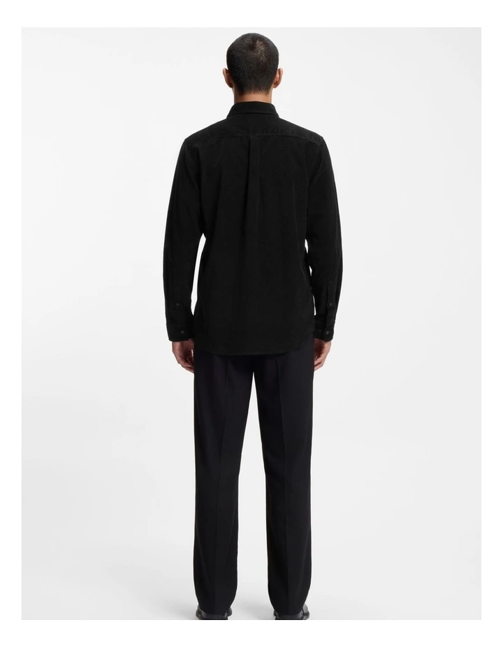 Epazo Cord Long Sleeve Shirt in Black image 2