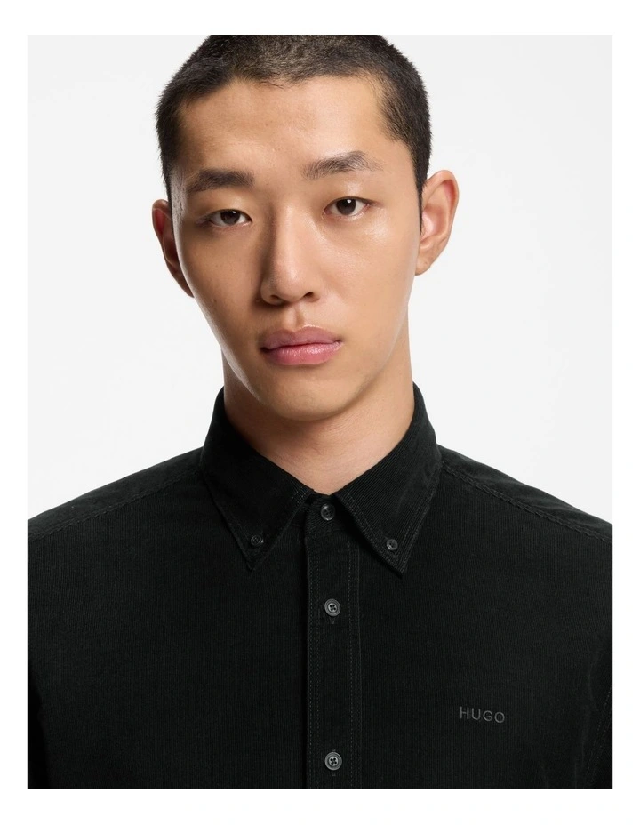 Epazo Cord Long Sleeve Shirt in Black image 3