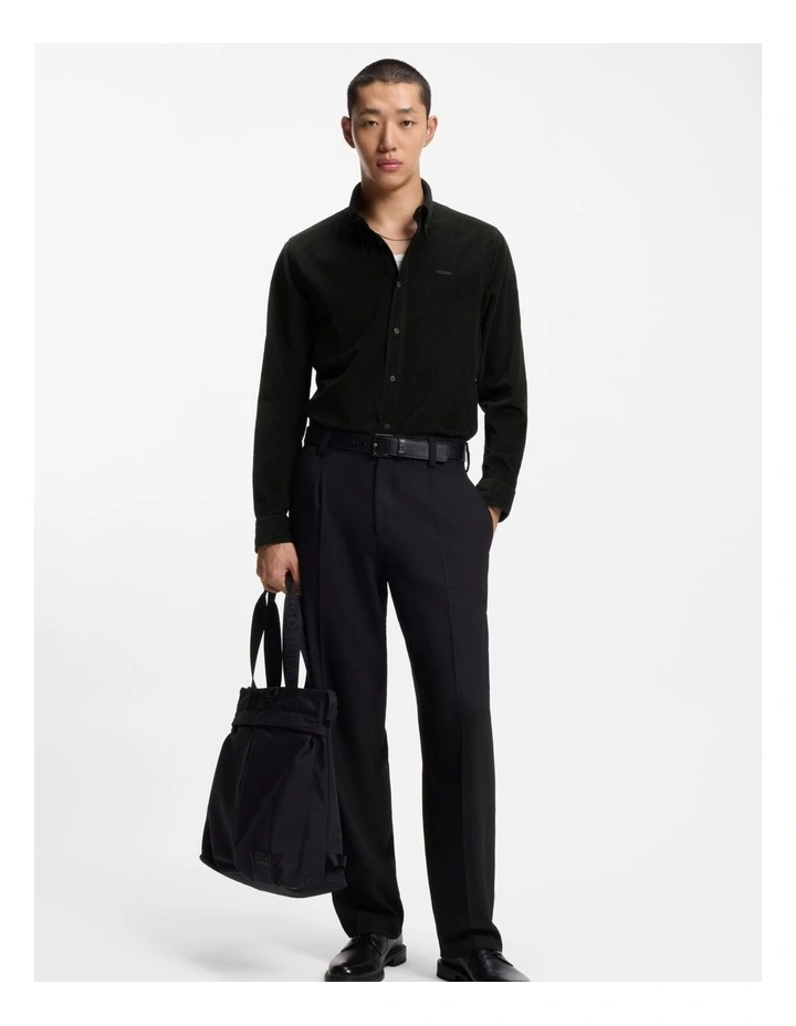 Epazo Cord Long Sleeve Shirt in Black image 4