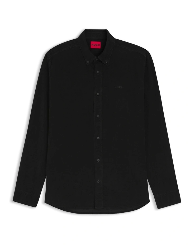 Epazo Cord Long Sleeve Shirt in Black image 5
