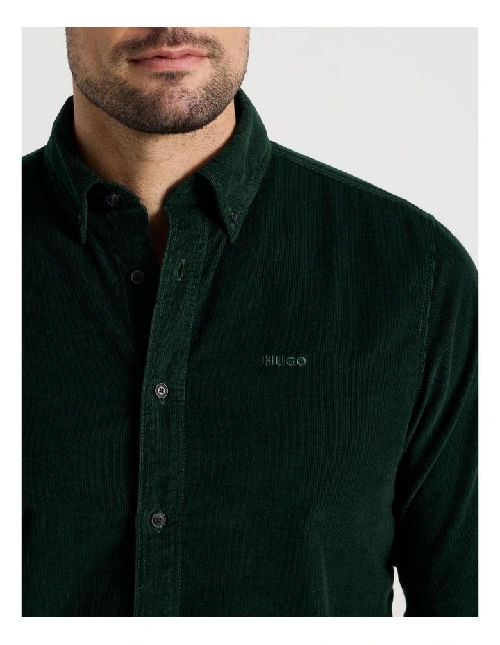 Epazo Cord Long Sleeve Shirt  Open Green image 2