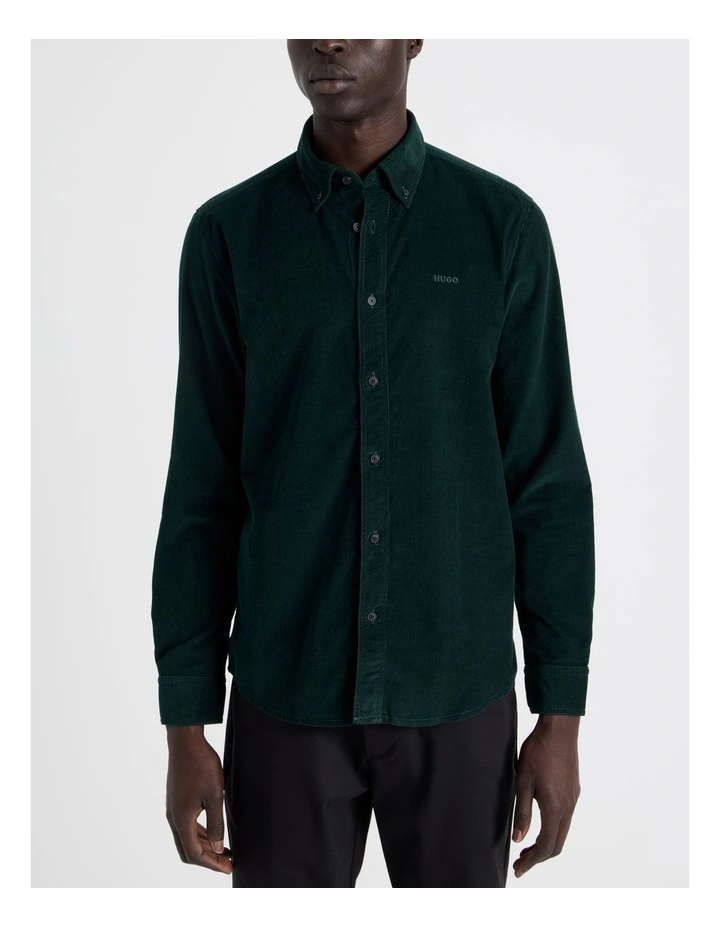 Epazo Cord Long Sleeve Shirt  Open Green image 2