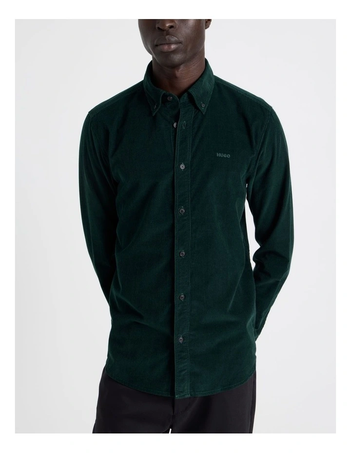 Epazo Cord Long Sleeve Shirt  Open Green image 3