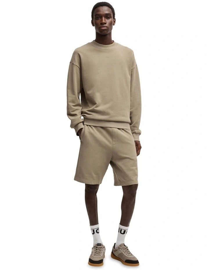 Dapo Crew Neck Sweat Top in Medium Brown image 4