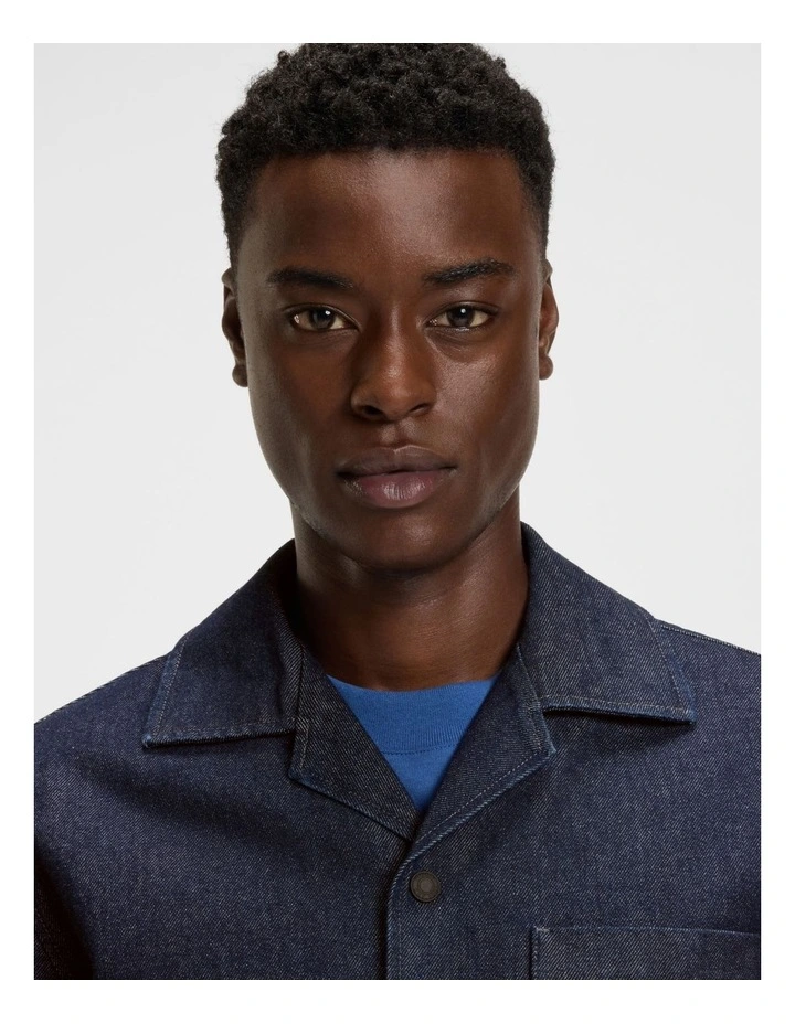 Edelo Japanese Denim Jacket in Dark Blue image 3