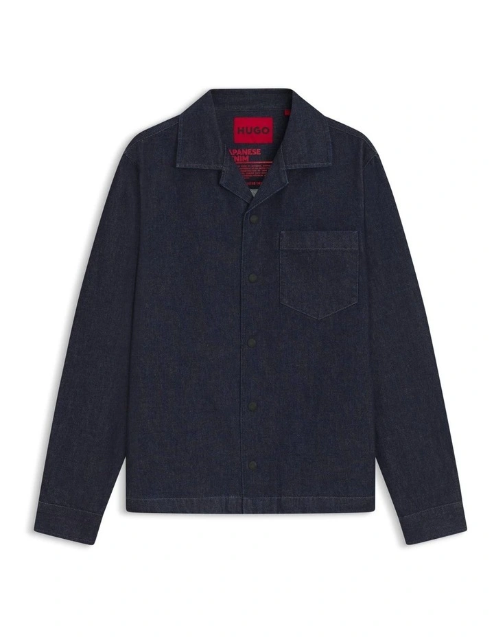 Edelo Japanese Denim Jacket in Dark Blue image 5
