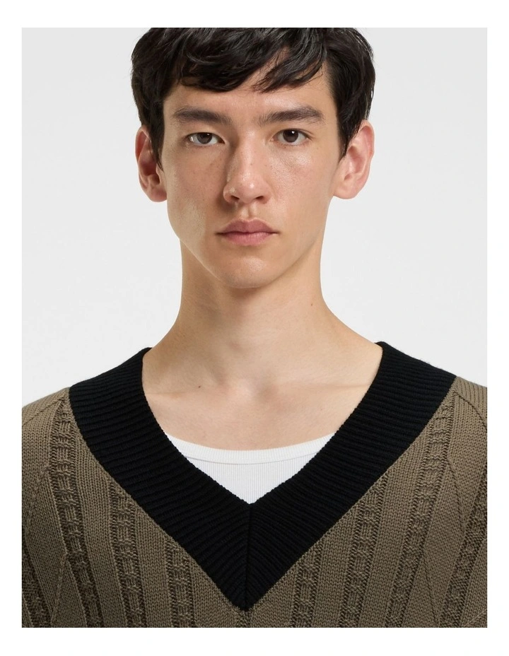 Stiggid Knit T-shirt in Medium Grey image 3